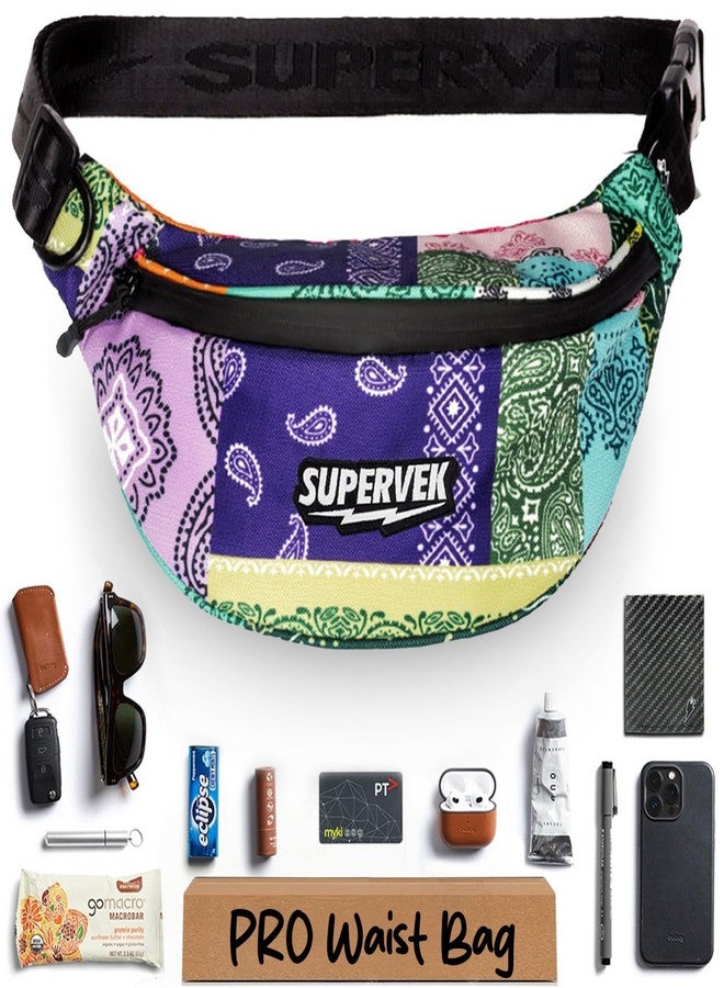 SUPERVEK Waist Bag for Men Women - Cross Body Shoulder Bags for Man Woman - Small Side Bag with Waterproof Zipper - Travel Hiking Hip Fanny Pack - Stylish Mini Chest Belt Bag Pouch - Patch Bandana - Image 1