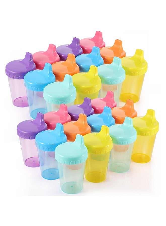 Mifoci 24 Pack 6.7 Oz. Sippy Cups without Stopper for Toddlers 1-3, Non-Spill Training Cups with Lids for Infant Small Baby Reusable Sippy Drinking, Dishwasher Safe, 6 Assorted Color - Image 1