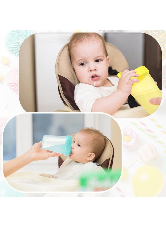 Mifoci 24 Pack 6.7 Oz. Sippy Cups without Stopper for Toddlers 1-3, Non-Spill Training Cups with Lids for Infant Small Baby Reusable Sippy Drinking, Dishwasher Safe, 6 Assorted Color - Image 4