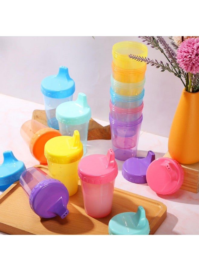 Mifoci 24 Pack 6.7 Oz. Sippy Cups without Stopper for Toddlers 1-3, Non-Spill Training Cups with Lids for Infant Small Baby Reusable Sippy Drinking, Dishwasher Safe, 6 Assorted Color - Image 2