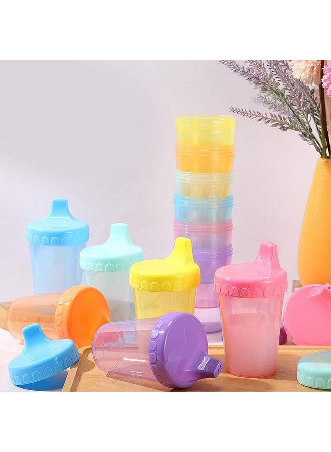 Mifoci 24 Pack 6.7 Oz. Sippy Cups without Stopper for Toddlers 1-3, Non-Spill Training Cups with Lids for Infant Small Baby Reusable Sippy Drinking, Dishwasher Safe, 6 Assorted Color - Image 5