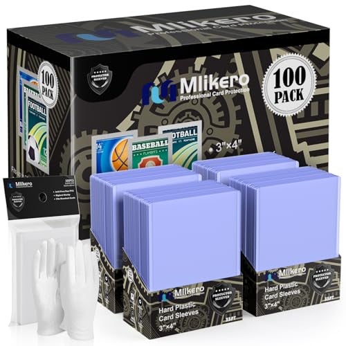 Mlikero 200 غلاف بطاقة حافظة للبطاقات، 3"X4" حافظة للبطاقات، واقيات بطاقات بيسبول فاخرة من البلاستيك الصلب للرياضات وبطاقات الألعاب (100 حافظة + 100 غلاف شفاف) - Image 1