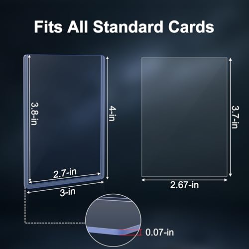 Mlikero 200 غلاف بطاقة حافظة للبطاقات، 3"X4" حافظة للبطاقات، واقيات بطاقات بيسبول فاخرة من البلاستيك الصلب للرياضات وبطاقات الألعاب (100 حافظة + 100 غلاف شفاف) - Image 5