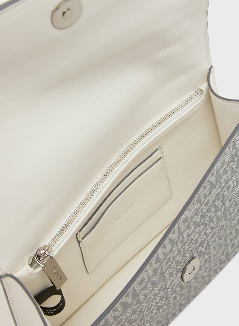 DKNY Logo Avril Flap Satchel Bag  - Image 5