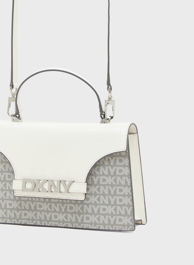DKNY Logo Avril Flap Satchel Bag  - Image 4