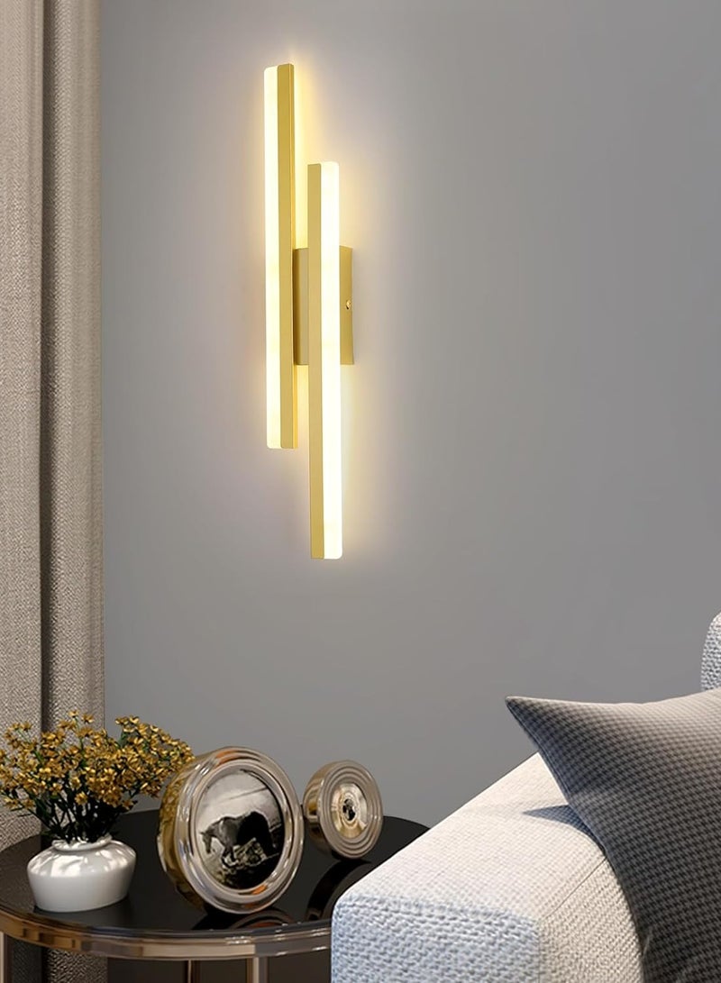 ياتاي إنارة مصابيح حائط LED لغرفة النوم (تغليف جديد)، شمعدان جداري قابل للتعتيم، مصباح مثبت على الحائط مقاس 19.6 بوصة، مصباح حائط حديث ذهبي لغرفة النوم وغرفة المعيشة والحمام - Image 2