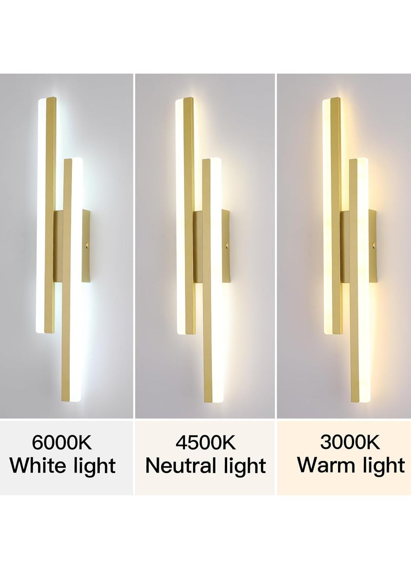 ياتاي إنارة مصابيح حائط LED لغرفة النوم (تغليف جديد)، شمعدان جداري قابل للتعتيم، مصباح مثبت على الحائط مقاس 19.6 بوصة، مصباح حائط حديث ذهبي لغرفة النوم وغرفة المعيشة والحمام - Image 5