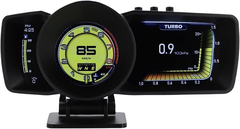 VJOYCAR عرض سرعة HUD جديد، شاشة عرض أمامية ثلاثية متزامنة، مجموعة عدادات OBD2 مزدوجة الرقائق + عداد سرعة GPS عالمي، عداد سرعة رقمي RPM درجة حرارة سائل التبريد زيت ضغط التوربو - Image 1