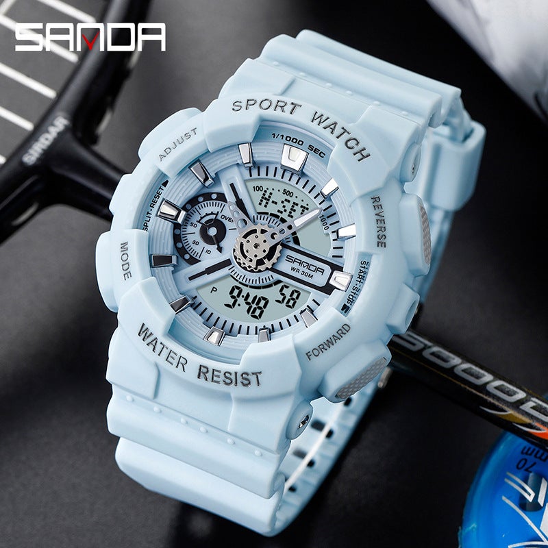 Watch Men'S Korean Fashion Trend Outdoor Casual Waterproof Multi-Function Electronic Watch Luminous Cool - Image 2