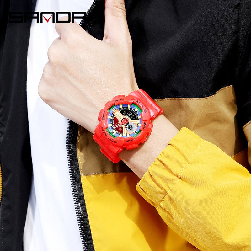 Watch Men'S Korean Fashion Trend Outdoor Casual Waterproof Multi-Function Electronic Watch Luminous Cool - Image 3