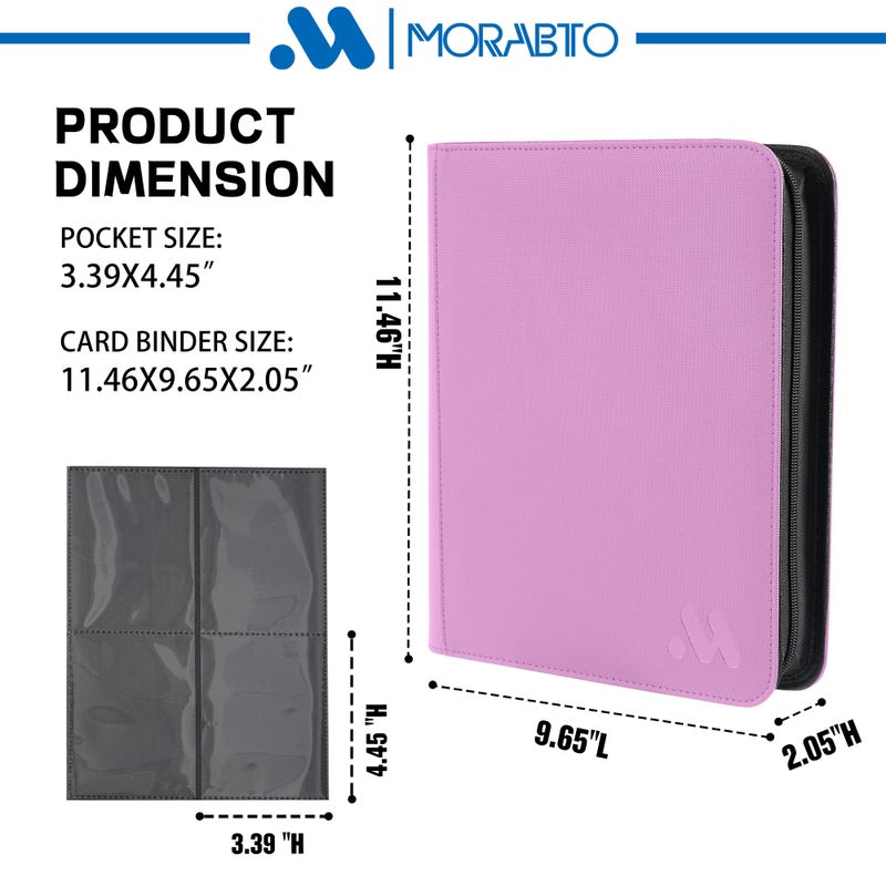 MORABTO Top Loader Binder, Holds 128 Top Loaders,4 Pocket Top Loader Binders for 3" x 4" Rigid Cards,Card Album Folder for Hard Plastic Top Loaders - Image 2
