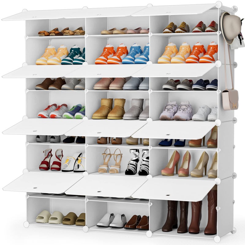 HOMIDEC Shoe Storage Cabinet 48 Pairs Shoe Rack 3 by 8 Tier Space Saving Shoe Organizer for Closet Hallway Living Room Bedroom Garage