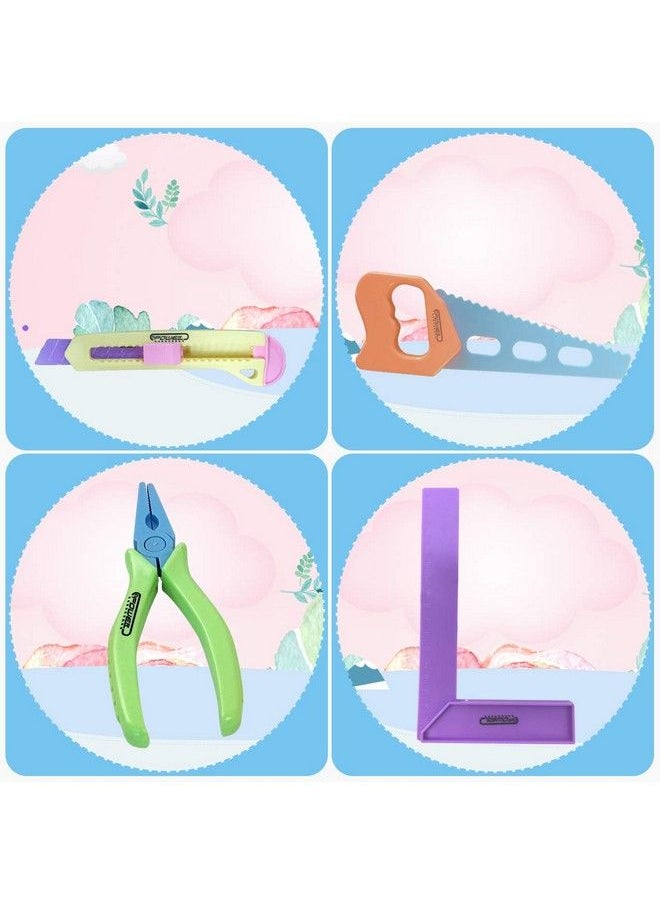Gifts2U - Toy Tool Set For Girls Pretend Play Toy With Play Drill Tool Box Vest Costume And Toy Tape Measure Pink Toy Tool Set Learning Tool Kit For Girls Toddlers Boys Age 3 4 5 6 Home Stem Diy Gifts - Image 1