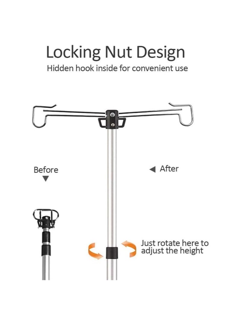 حامل مصباح للتخييم، حامل فانوس قابل للطي، حامل مصباح ثلاثي القوائم قابل للإزالة، تعديل الارتفاع 113-230 سم، يأتي مع 3 مسامير أرضية وحقيبة تخزين من النايلون للتخييم والمشي لمسافات طويلة وصيد الأسماك والشواء - Image 4