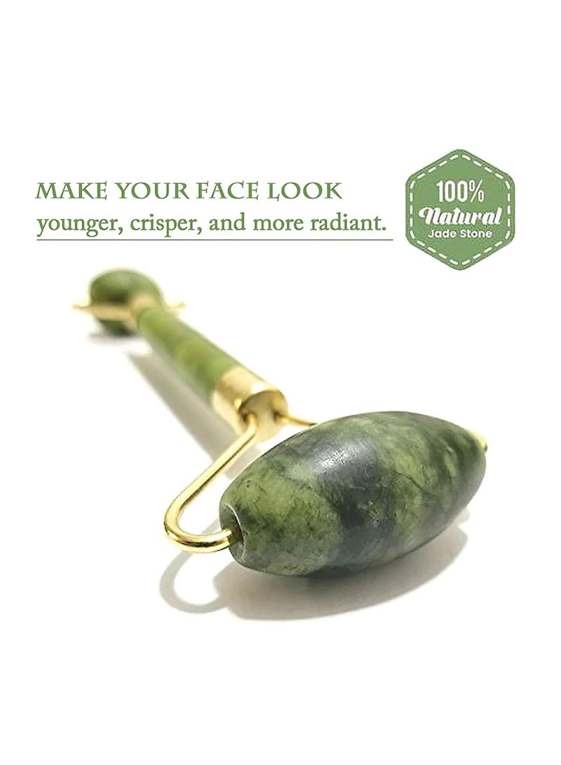 إيكو تولز بكرة تدليك الوجه من حجر اليشم وأداة جواشا الهيمالايا الطبيعي للوجه والرقبة لعلاج تجاعيد البشرة - Image 2