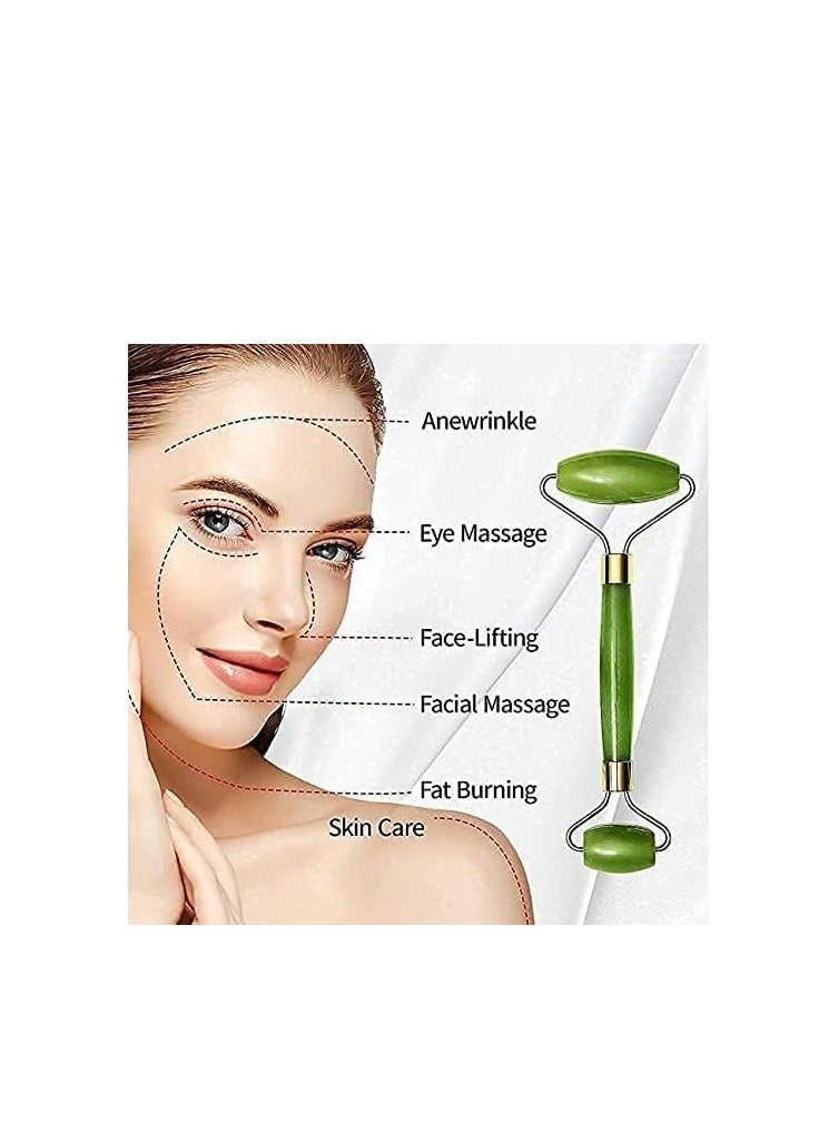 إيكو تولز بكرة تدليك الوجه من حجر اليشم وأداة جواشا الهيمالايا الطبيعي للوجه والرقبة لعلاج تجاعيد البشرة - Image 3