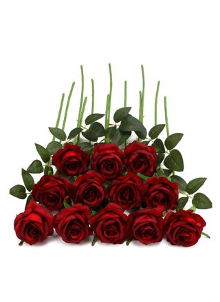12 Pcs Red Artificial Roses Silk Bridal Wedding Bouquet Realistic Flower Red/Green - pzsku/Z78AE7F2BD92CC11C4934Z/45/_/1728615371/824835eb-1d02-43fc-9d78-e9b21fea10d9