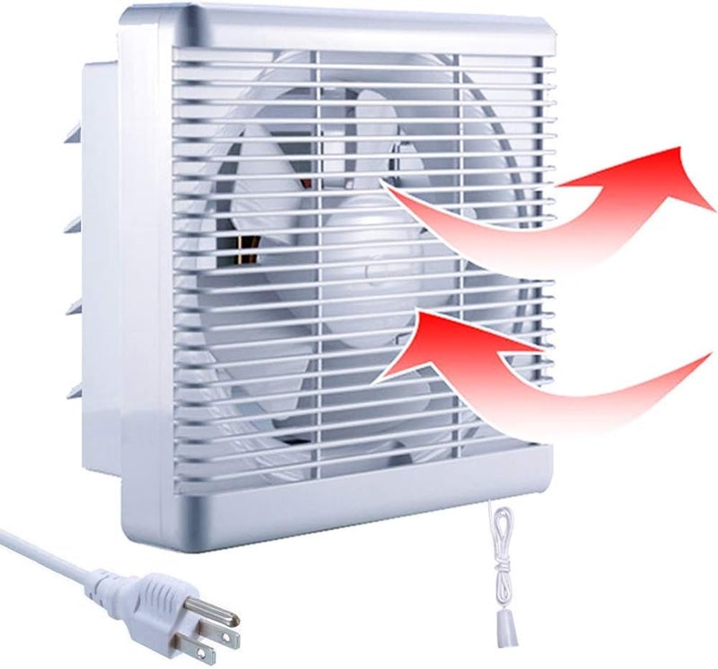SAILFLO 8 Inch Window Shutter Exhaust Fan, 9.5 x 9.5 Inch Cutout, 300CFM 30W Wall-Mounted Ventilation Fan Air Intake Extractor for Bathroom Home Bedroom Attic, φ8 Inch Impeller - Image 1