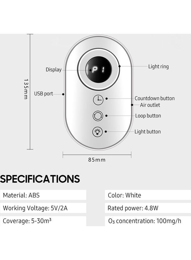 NIBEMINENT Home Air Purifier White 19.00x5.00x11.70cm - Image 2