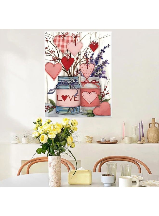 askkqtx Valentine's Day Paint by Numbers Kit for Adults, DIY Love Paint by Numbers for Beginner, Oil Painting by Number on Canvas for Home Decor Gifts 16x20 Inch - Image 5