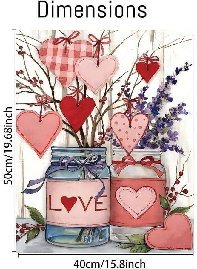 askkqtx Valentine's Day Paint by Numbers Kit for Adults, DIY Love Paint by Numbers for Beginner, Oil Painting by Number on Canvas for Home Decor Gifts 16x20 Inch - Image 2