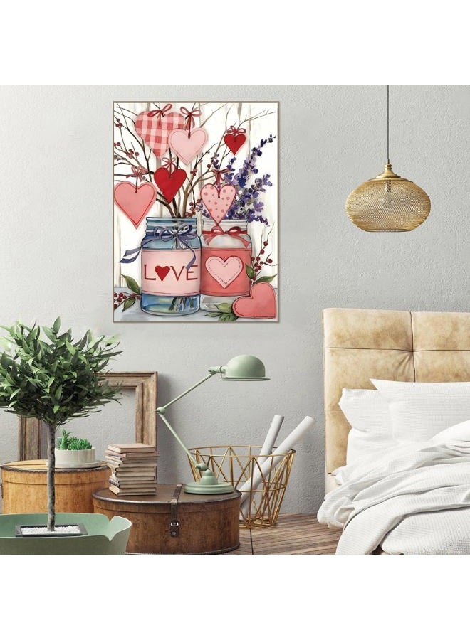 askkqtx Valentine's Day Paint by Numbers Kit for Adults, DIY Love Paint by Numbers for Beginner, Oil Painting by Number on Canvas for Home Decor Gifts 16x20 Inch - Image 4