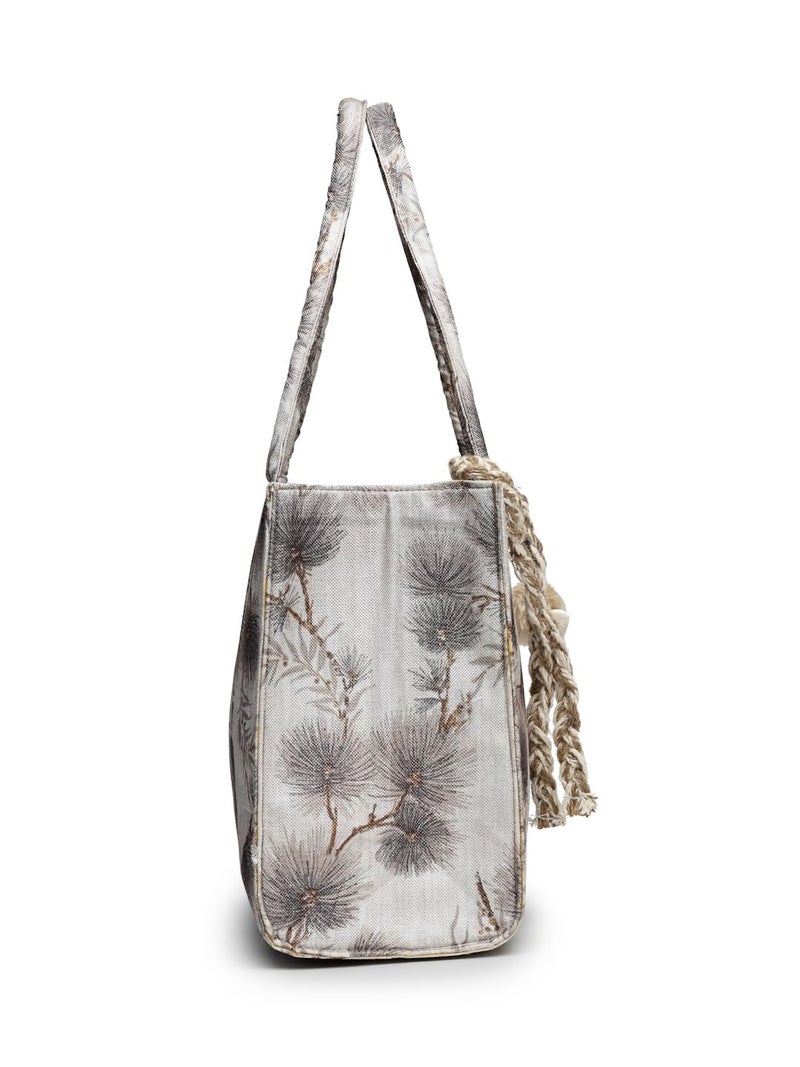 ENSAC Printed Tote Bag With Tessel for Women & Girls | Large Canvas Shoulder Bag with double handle, Stylish Designer Handbag, Spacious, Lightweight, Perfect for Office, College & Shopping Use - Image 5