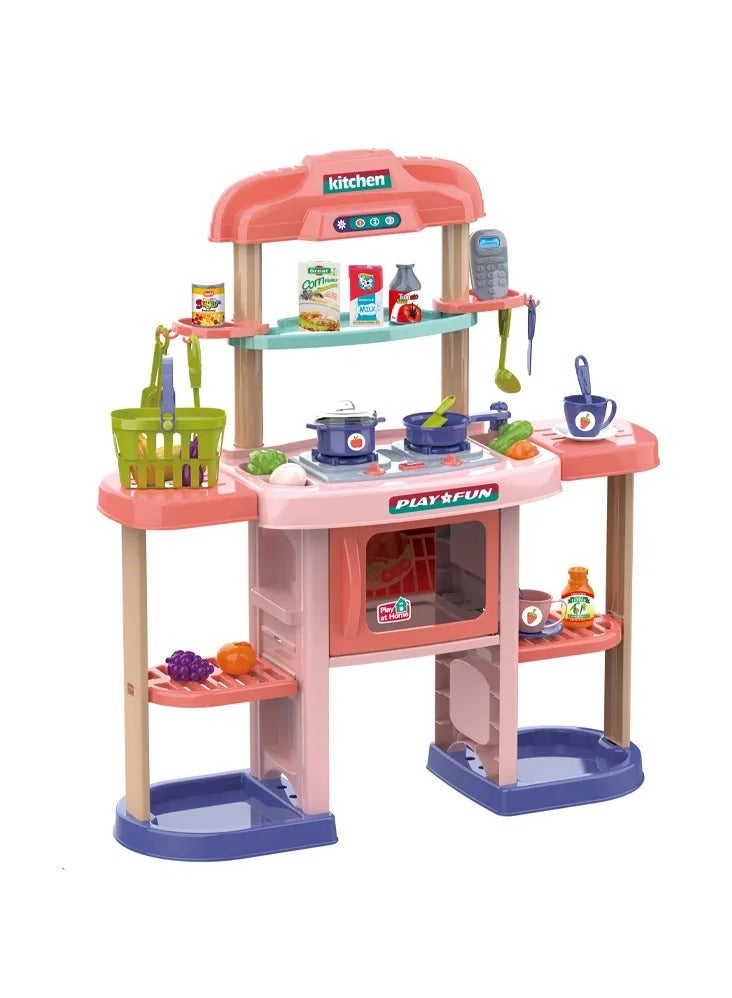 Play Fun Sound Light Education Real Role Playing Big Size Kid Kitchen Toy Set for Child - Image 1