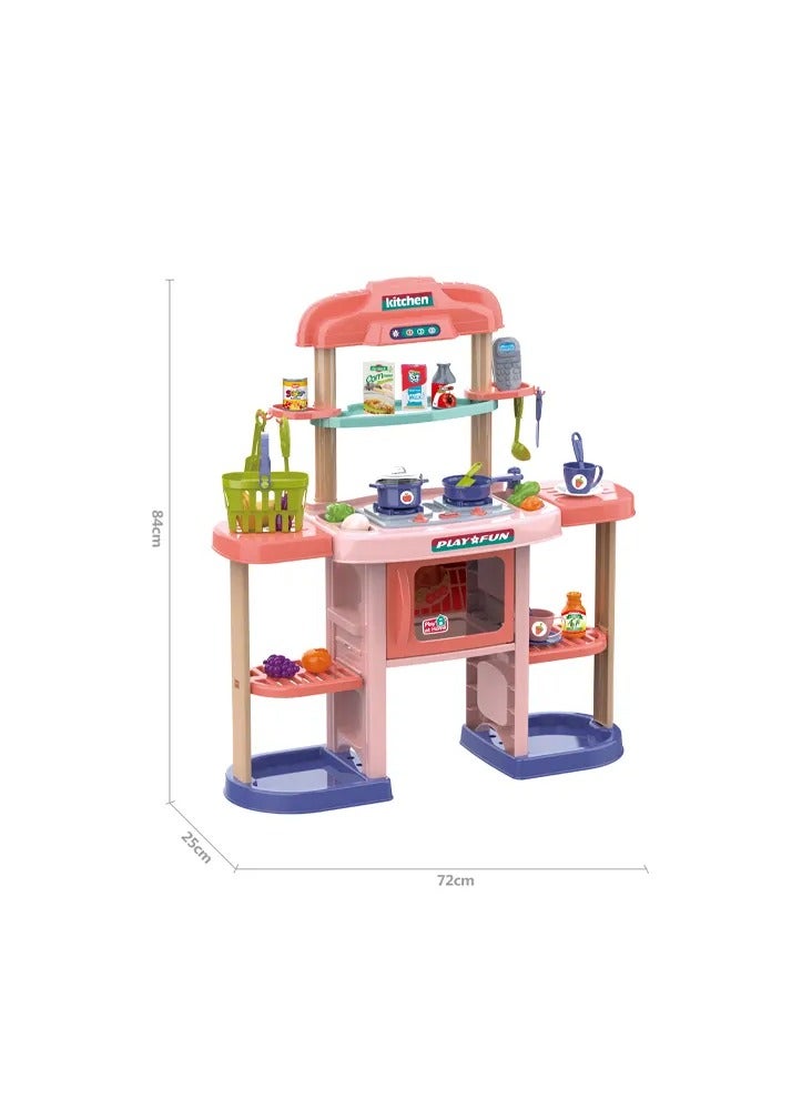 Play Fun Sound Light Education Real Role Playing Big Size Kid Kitchen Toy Set for Child - Image 2