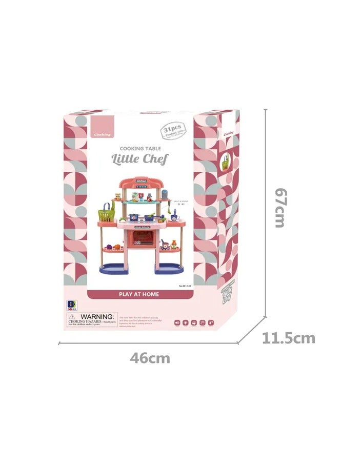 Play Fun Sound Light Education Real Role Playing Big Size Kid Kitchen Toy Set for Child - Image 4
