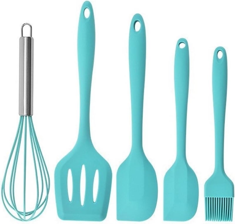 Withstand High-Temperature Silicone Baking Set: Spatula, Oil Brush, Whisk, Baking Tools Set(Blue) - Image 1