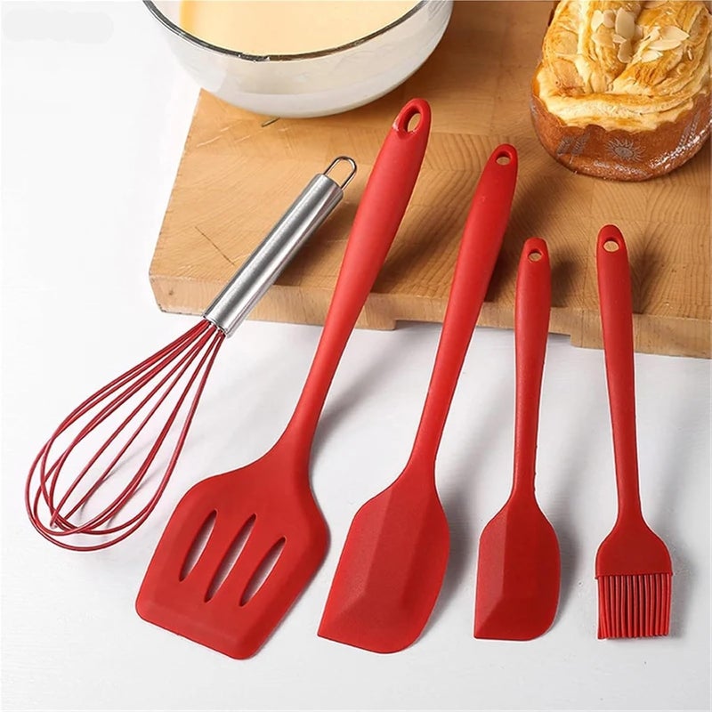 Withstand High-Temperature Silicone Baking Set: Spatula, Oil Brush, Whisk, Baking Tools Set(Blue) - Image 3