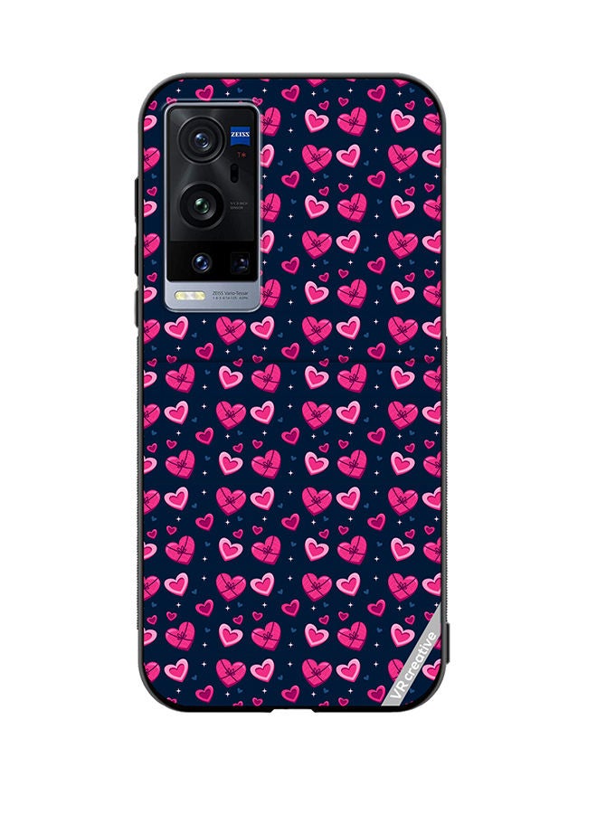 VR CREATIVE غطاء حماية لهاتف Vivo X60 Pro Plus بتصميم نمط الحب متعدد الألوان - Image 1