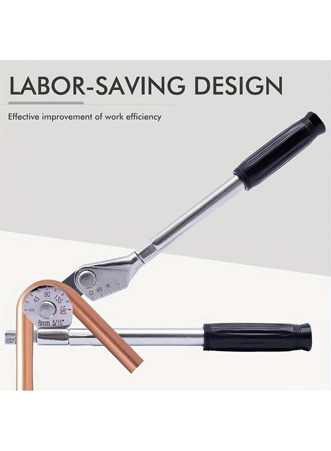 CT 364 05 8mm 5 6 Inch Manual Copper Tube Bender Dual Scale Ratchet HVAC Plumbing Tool - Image 2