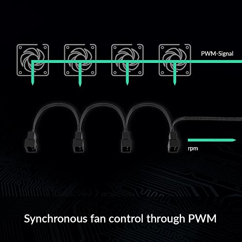 ARCTIC 4-Pin PWM Fan Splitter Cable - PST Extension-Cable for 4 Case Fans, PC Fans, PWM Splitter Cable, Multi-Fan Connector, Fan Splitter, Extension Cable, Y-Splitter, Adapter - Black - Image 4