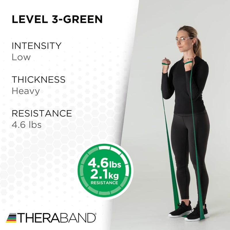 TheraBand Heavy Green Non-Latex Resistance Band - 25 Yard Roll for Upper & Lower Body Workouts - Image 3