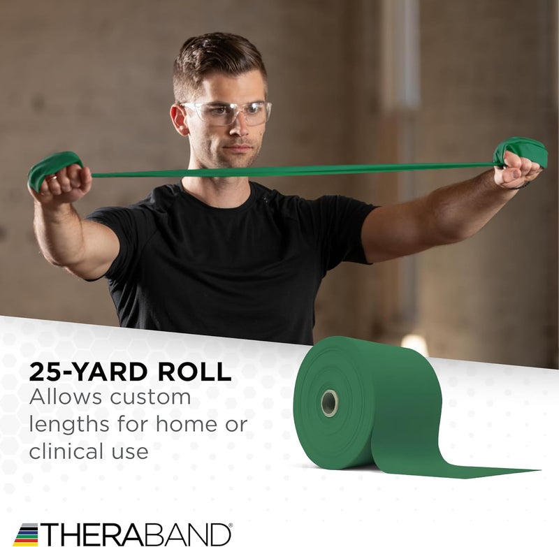 TheraBand Heavy Green Non-Latex Resistance Band - 25 Yard Roll for Upper & Lower Body Workouts - Image 5