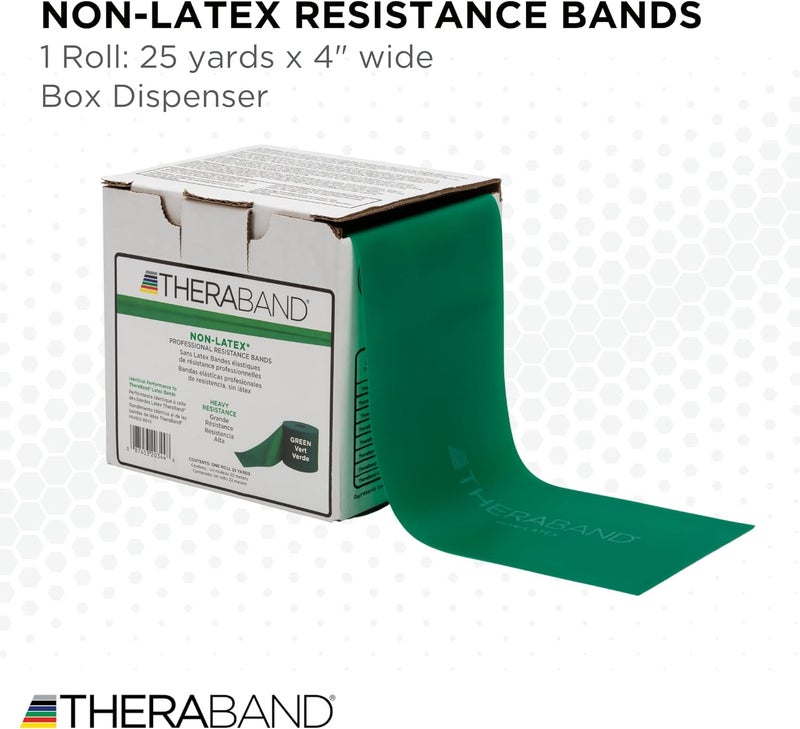 TheraBand Heavy Green Non-Latex Resistance Band - 25 Yard Roll for Upper & Lower Body Workouts - Image 2