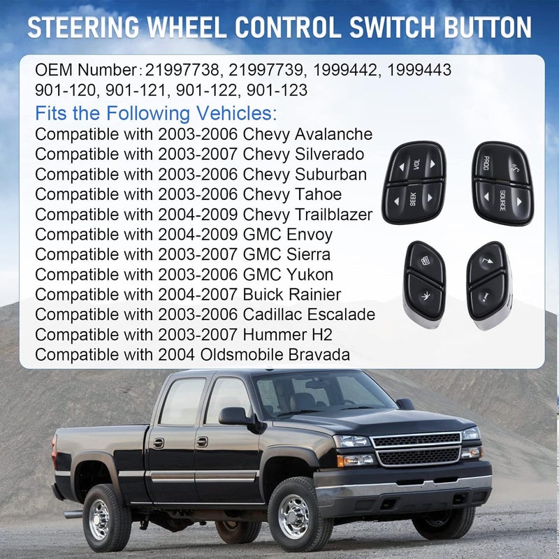 DICMIC Steering Wheel Control Switch for Chevy and GMC Vehicles - Image 3