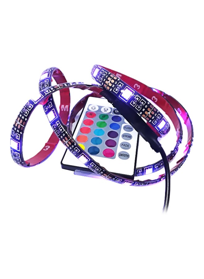 شريط إضاءة LED للزينة مع جهاز تحكم عن بعد متعدد الألوان 1متر