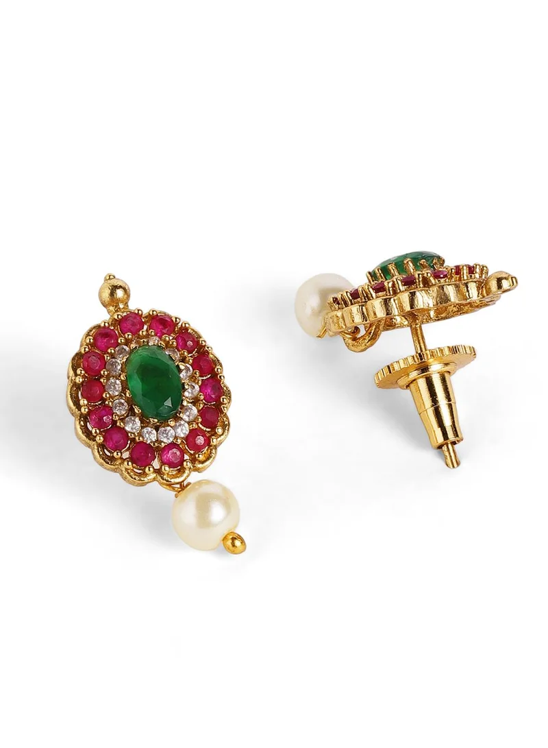 Ishin  Goddess elegance Warm Metallic Plated Necklace Stud Earrings Jewellery Set for Women | Best Price UAE