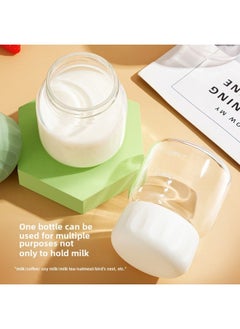 Generic Little Fat Cup Cute Fat Cup Mini Milk Coffee Cup With Scale Internet Celebrity Soy Milk Packaging High Borosilicate Shake Glass Cup-Color:High Borosilicate White-Capacity:300ML  - Image 4