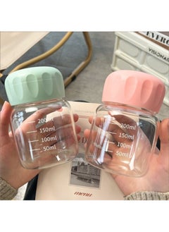 Generic Little Fat Cup Cute Fat Cup Mini Milk Coffee Cup With Scale Internet Celebrity Soy Milk Packaging High Borosilicate Shake Glass Cup-Color:High Borosilicate White-Capacity:300ML  - Image 3