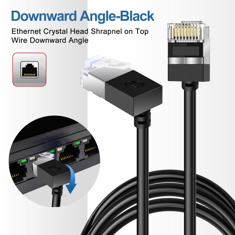 Dutevolns Ultra Thin Cat 6 Ethernet Cable 90Â° Downward Angle 10 Feet, Flexible & Slim Rj45 Cat 6a LAN Cord Gigabit Applicable for PC, Router, Windows (White) - Image 5