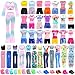 BARWA 30 PCS Doll Clothes and Accessories Casual Sport Sweet Outfits Pajamas Top and Pants Shorts High Heel Flat Shoes for 115 Inch Girl Doll - Image 3