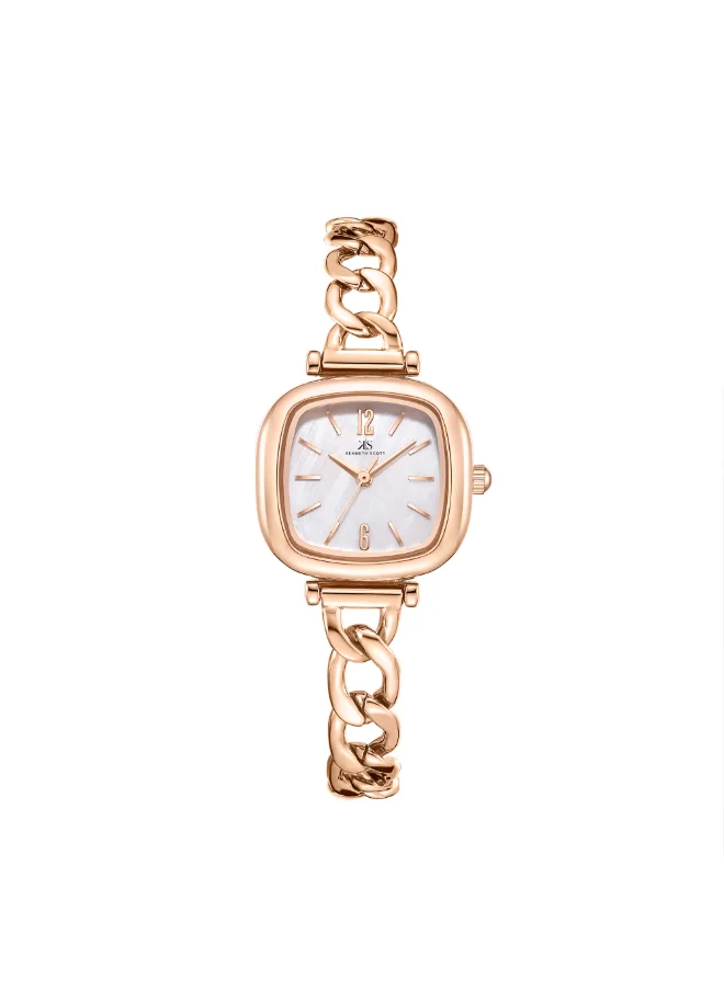 كينيث سكوت Kenneth Scott Women's PC21 Movement Watch, Analog Display and Stainless steel Strap - K23513-RBKW, Rose Gold