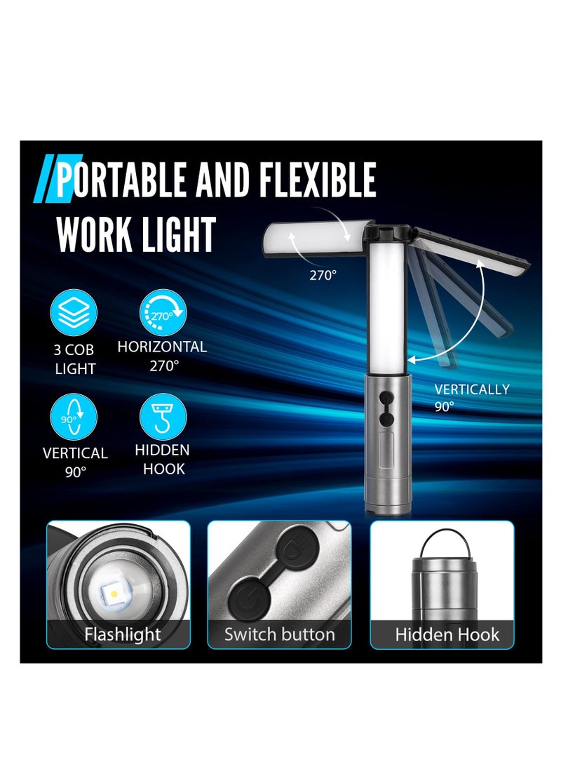 ZLH HITY Camping Lantern 3000Mah Telescopic Camping Lantern Rechargeable Led Multifunction Lanterns with Hook 3 Model Flashlight for Camping, Hiking  - Image 2