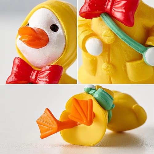 ascension Set of 4 Pcs Cartoon Duck Miniature Set Miniatures Decoration Gifts for Home Decor, Indoor Or Outdoor Garden, Car Dashboard, Office Desk & Decoration - Image 2