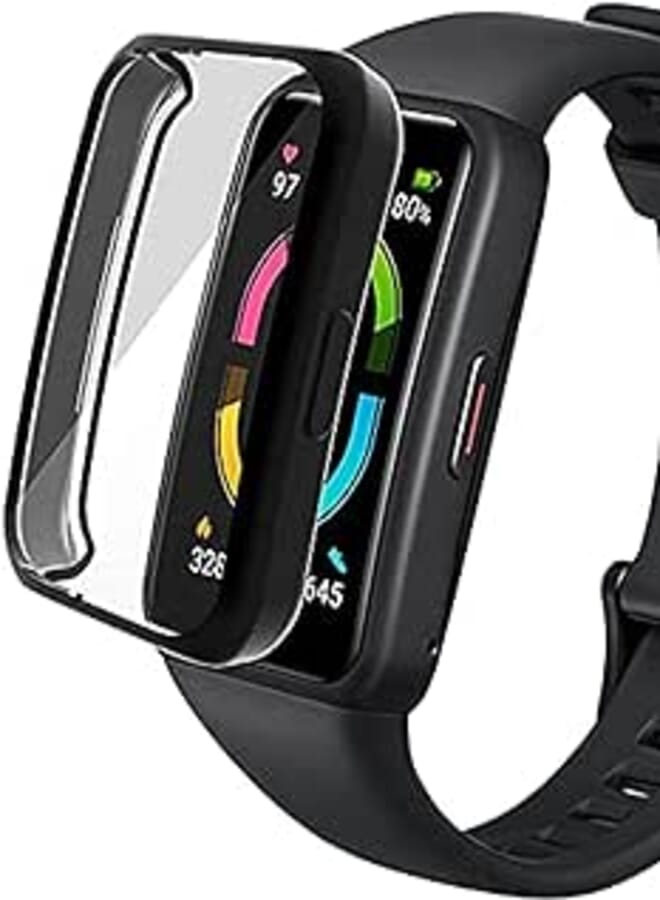 OR For Honor Band 6 Watch Case Soft TPU Protective Cover For huawei watch case Frame Bumper Shell , Black