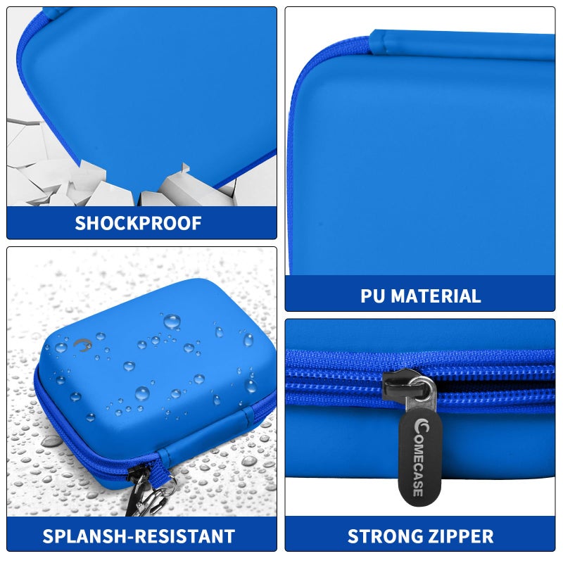 Comecase Carrying & Protective Case for Digital Camera, AbergBest 21 Mega Pixels 2.7" LCD Rechargeable HD/Kodak Pixpro/Canon PowerShot ELPH 180/190 / Sony DSCW800 / DSCW830 Cameras for Travel - Blue - Image 3